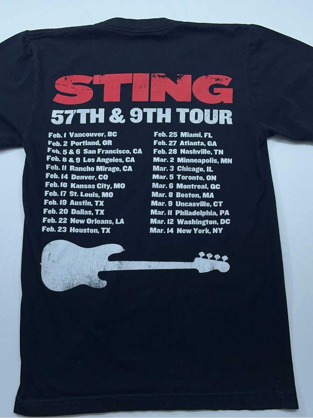 STING 57th and 9th Concert Tour T-Shirt Mens Size Small Black Made USA - Picture 2 of 12